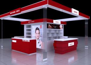Best Shopping Mall Cosmetic Display Stand , Red Color Retail Cosmetic Display Cases wholesale