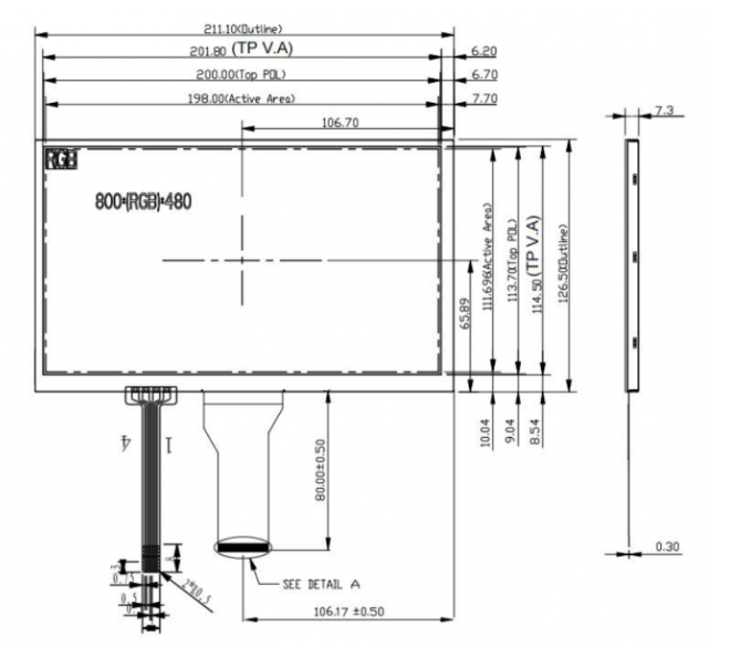 9 Inch TFT LCD Screen with 800*480 Resolution and Resistive Touch Screen for Industrial Applications