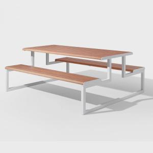 Powder Coated L2000*W1540*H760mm Metal And Wood Garden Table