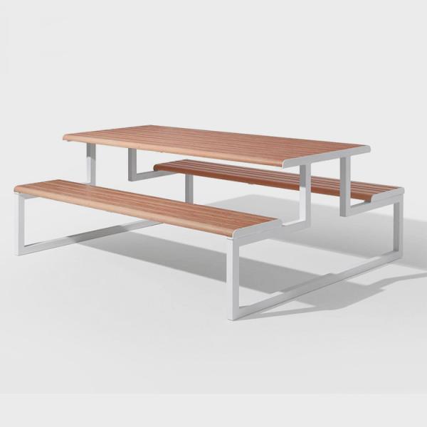 Cheap Powder Coated L2000*W1540*H760mm Metal And Wood Garden Table for sale