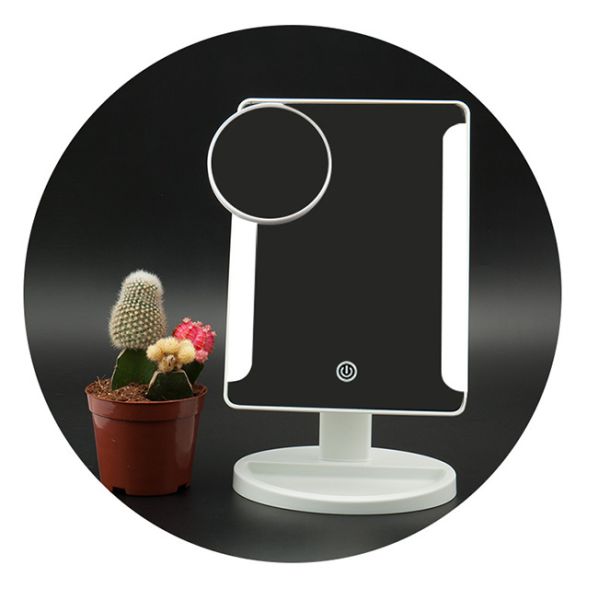 White / Black LED Cosmetic Mirror Stand Design Beauty Lighted Makeup Mirror