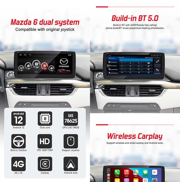 Mazda Car Stereo For 2022 Mazda 6 With IPS 10.25inch 19208720 Dual System Car Audio