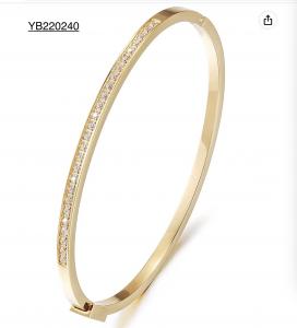 China Bling Bling All Rhinestone Snap On Gold Bracelet Charm Bracelets For Women on sale