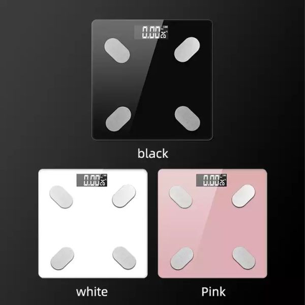 Battery Powered LED Glass Health Scale for Accurate Measurement of Body Fat Visceral Fat Muscle Bone and Basal Metabolic