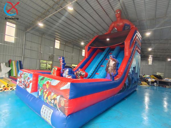 Cheap Manufacturer Inflatable Dry Slide Spiderman Inflatable Double Slides Castle for sale