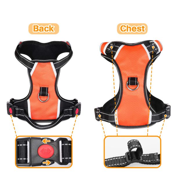 Locking Security Nylon Dog Harness No Pull Easy Control For Large Dogs