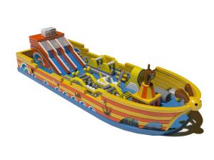 Best Pirate Ship Inflatable Blow Up Bouncy Castle With Big Slides wholesale