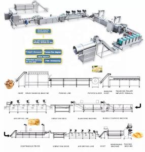 Best Automatic potato peeling washing and blanching potato chips making machine wholesale