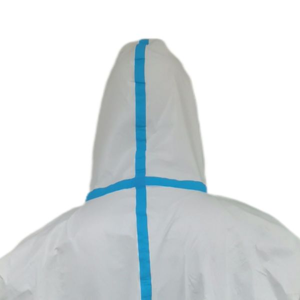 55GSM Waterproof Microporous Protective Clothing Hooded Coverall for Function Benefit