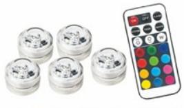 China Outdoor Waterproof LED Pool Light RGB Remote Tea Lights LED 3pcs RGB2835 on sale