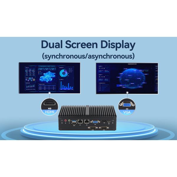 Dual Ethernet 3COM DDR3L Industrial Fanless Mini PC Intel Celeron J1900