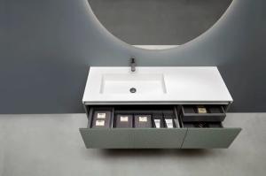 Customized Modern Green and Red Bathroom Vanity Double Sink Bathroom Cabinet