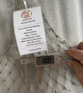 Best 20m*20mm Hole Size 1mm Wire Diameter Stainless Steel Ferrule Wire Rope Mesh For Zoo Bird Protection wholesale