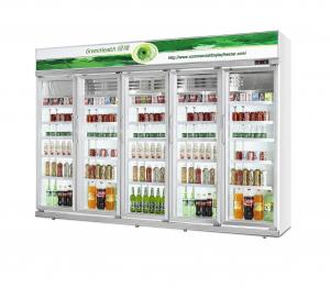 Danfoss Compressor White Large Commercial Refrigerator Glass Door For Beverage Cooler