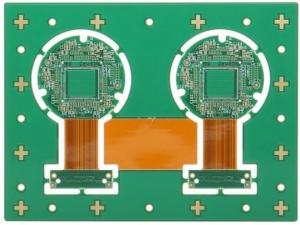 China Four Layer Rigid Flexible PCB Printed Board Lead Free HASLSurface Finishing Green Solder Mask on sale