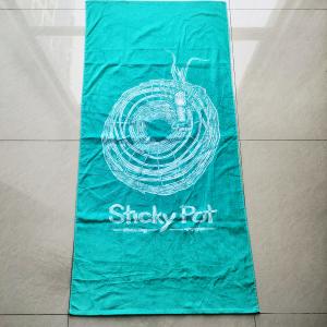 China 100% cotton velour custom design reactive printed beach towel large oversized logo beach towel on sale