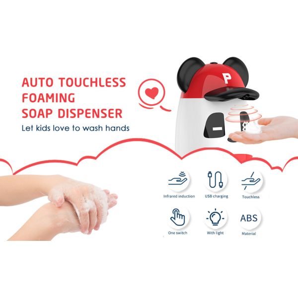 PETG Plastic Automatic Soap Dispenser 200ML USB Recharging