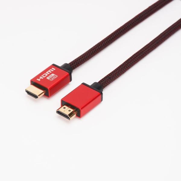 Cheap 18Gbps High Speed HDMI Cable 4k@60Hz HDR Aluminum Shell Red Braided HDMI Cable for sale