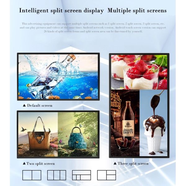 55 Inch Network Digital Advertising Display Stands Full HD Metal Shell Material