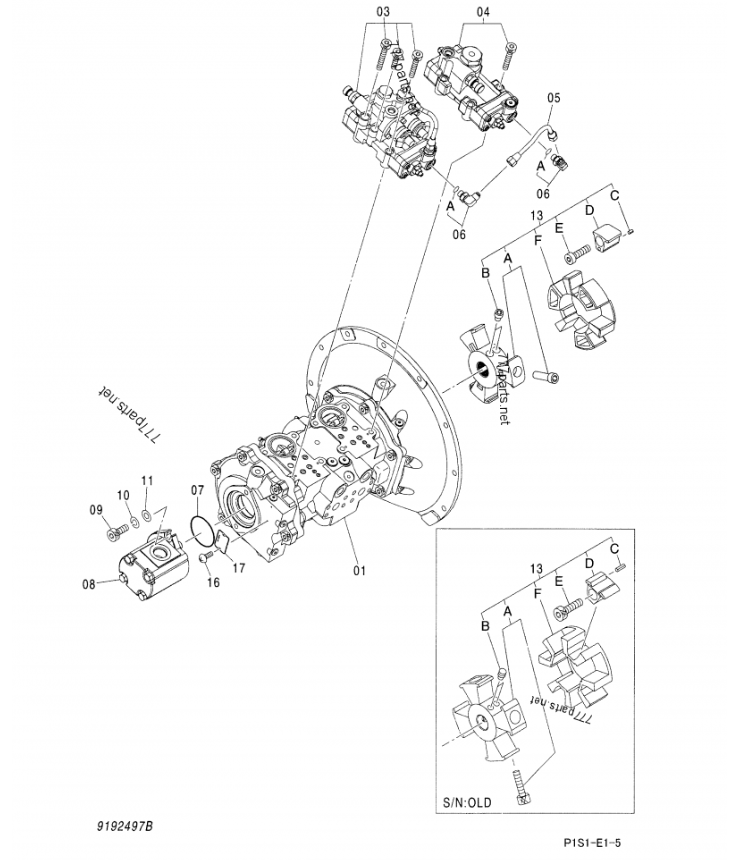 Belparts excavator HPK060 ZX130-5G ZX130-5A ZX130-5B ZX130-7 hydraulic pump assy 9192497 9197338 9227923 for digger pump fit