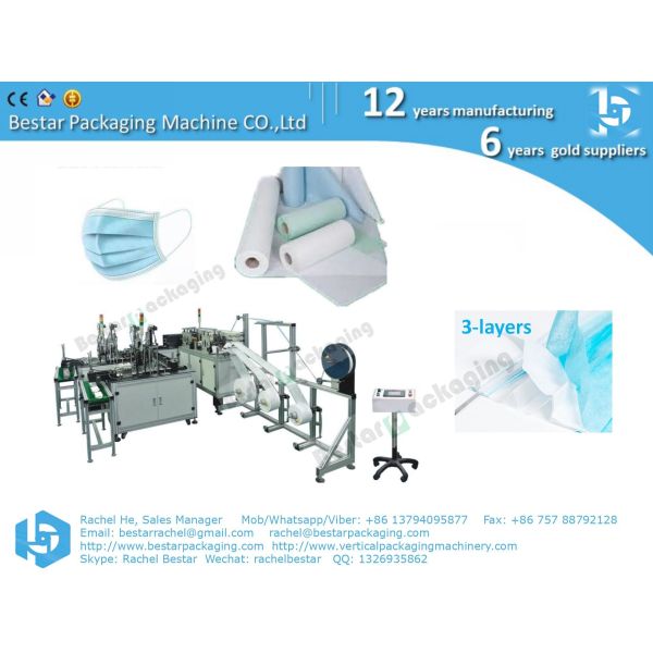 Chinese factory mask machin, earloop surgical mask machine, 1 to 2 plane