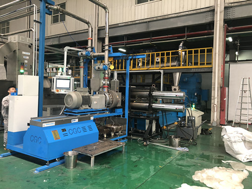 3300Kg / H Polymer Compounding Equipment , Plastic Recycling Extruder Machine PC Granulator