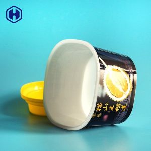 Square IML Plastic Containers 300ml 10OZ King Cover Frozen Food Packaging