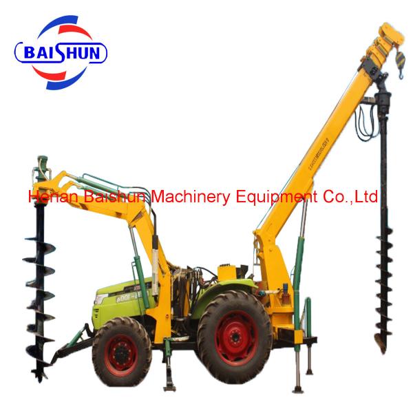 Cheap Electric Pole Installation Machine With Hand Earth Small Tractor China Brand Ground Hole Drill Auger for sale