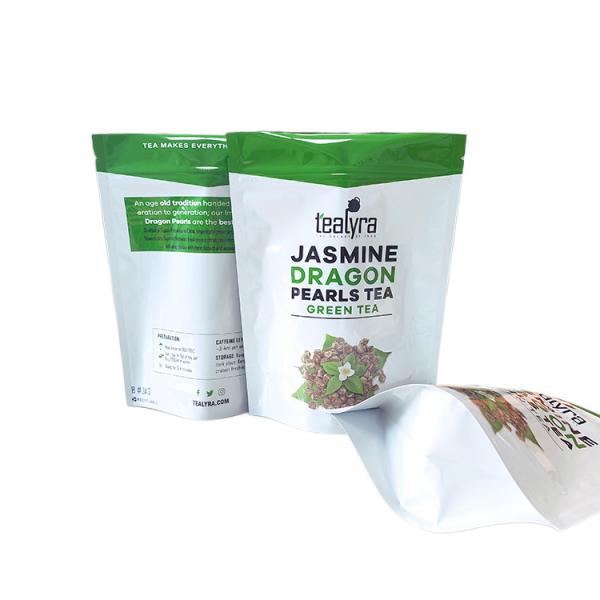 Cheap Custom Tea Packaging Bag Stand Up Mylar Plastic Bags With Zipper Top for sale