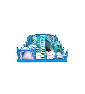 Best Snow Theme Children Fun Park Inflatable With Two Slide Bouncy wholesale