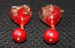 Hot selling metal casting jewelry, wedding jewelry red heart shape beaded charms