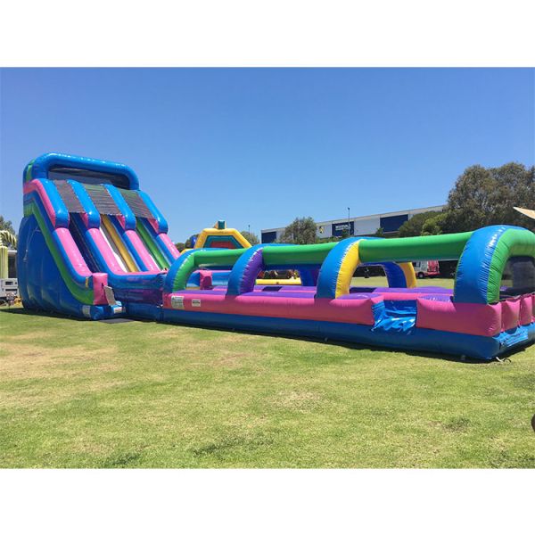 28ft Manufacturer Magic Large Blue Crush Running Bouncy Games Inflatable Water Slide