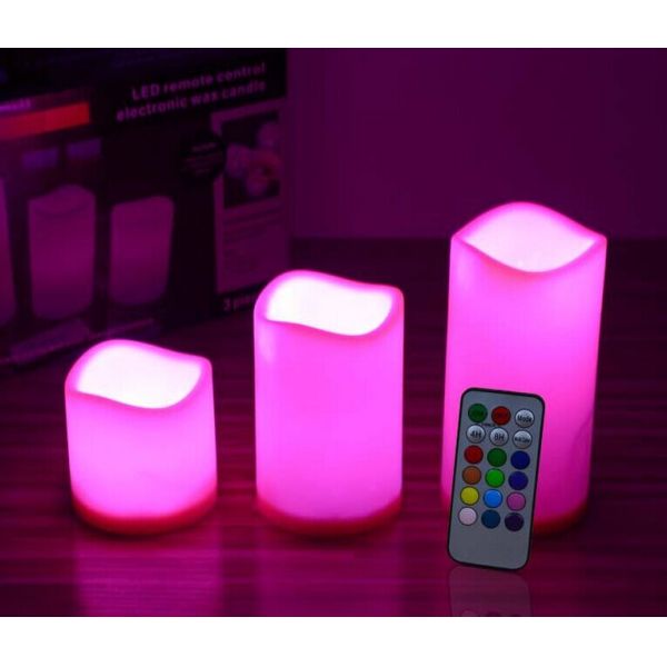Wireless rechargeable Remote Control LED Tea Light Candles with 12 colors