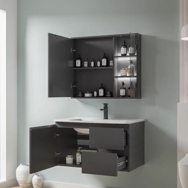 IP44 Waterproof Bathroom Vanity Units , Hotel Wall Mounted Sink Vanity