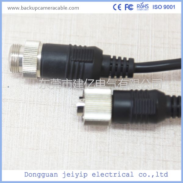 Custom 4 Pin Rear View Video Cable For Backup Camera , 12V Or 24V Volta