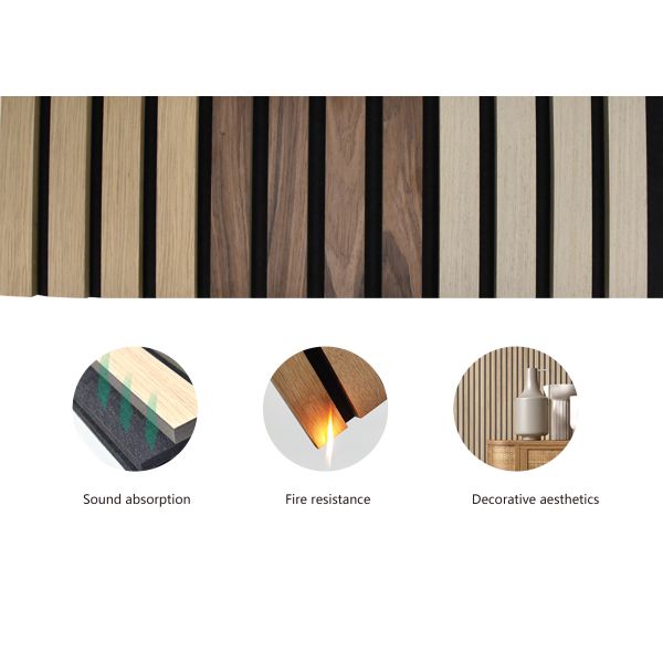 Installation Accessories Wood Frame Wall Paneling with Polyester Fiber Acoustic Panel