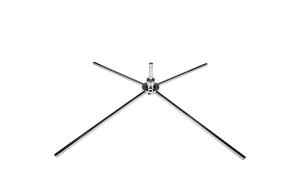 Sliver Chrome Coated Indoor Flag Pole Base , Solid 4 Leg Cross Base For Outdoor Flag Pole