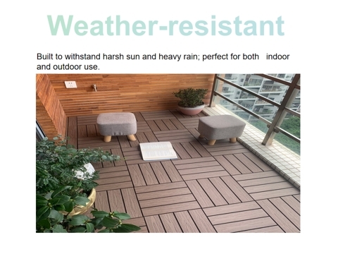 3D Embossed Plastic Wood Deck Tiles Match Real Wood Texture