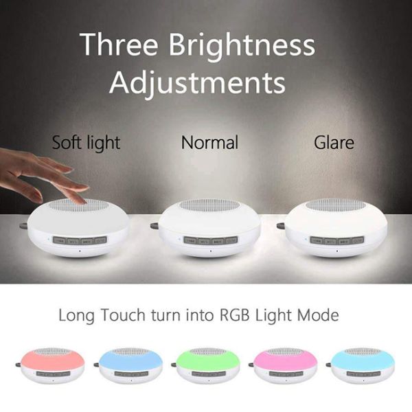 Waterproof LED Light Bluetooth Speaker With FM Radio DC 5V 1A Charging Input