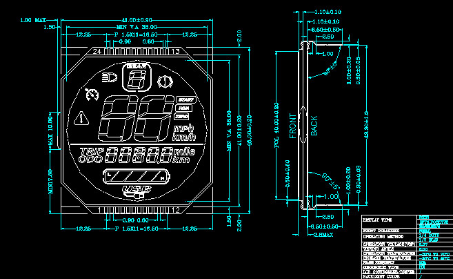 7 Segment LCD Display Instrumentation LCD Module FSTN LCD Display