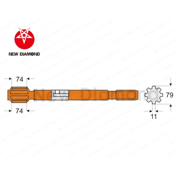Professional Construction DTH Spare Parts Thread T51 Drill Shank 670 Length