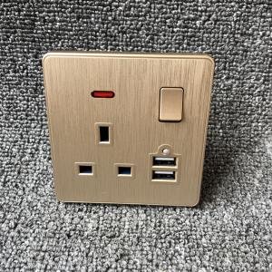 Best UK Power Independent Dual USB Wall Switch Socket For Apartment / Home wholesale