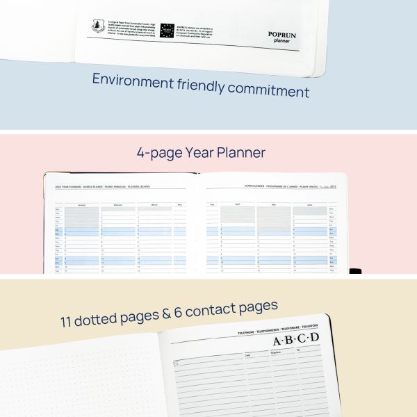 7.75inchX6.5inch ECO Friendly Weekly Planner With Easy Track Corners