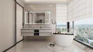Fadior Sleek Design Stainless Steel Wall-Mounted Bathroom Vanity With Dual Sink And Smart Mirror