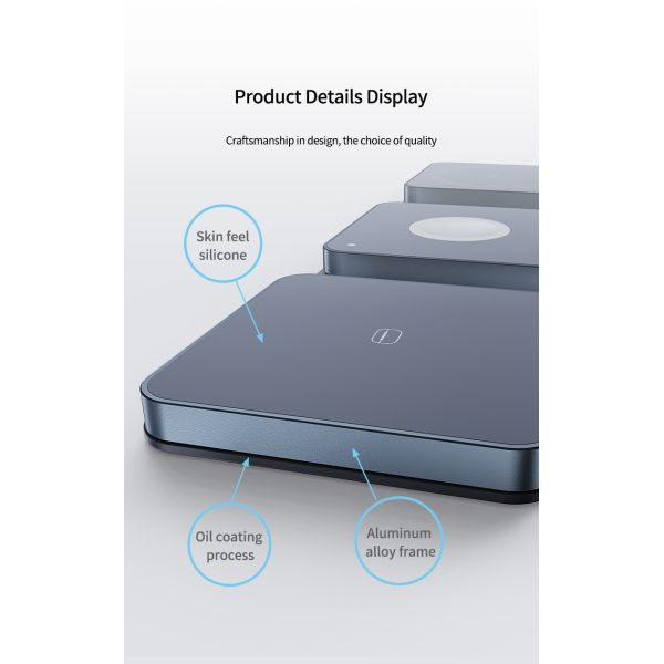 Compact Foldable Wireless Travel Charger with Qi Wireless Charging