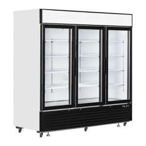 1380L Anti Fog 3 Glass Door Upright Display Freezer