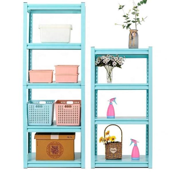 Cheap 30 - 50kg Per Layer Loading Metal Storage Shelves , Sky Blue Steel Storage Rack for sale