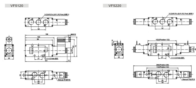 VF3130 SMC Standard two position Five Way Solenoid Valve,Directional Control Valve