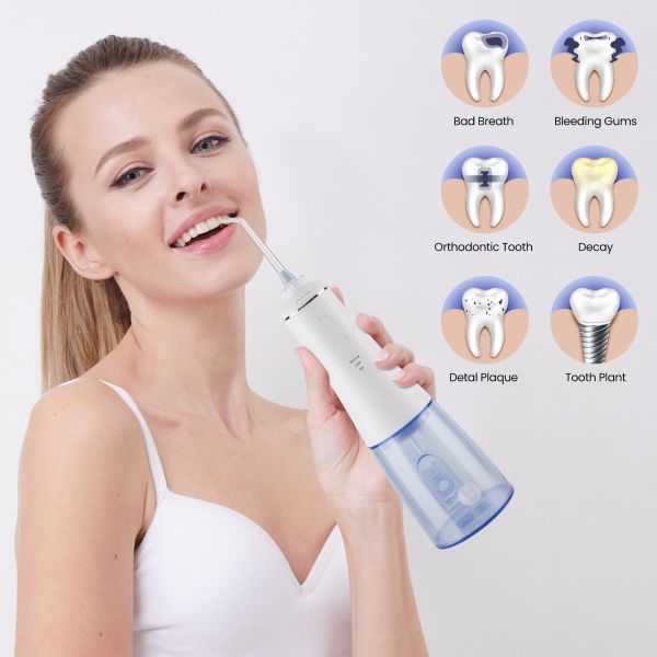 350ml 3W Portable Teeth Cleaner , Lightweight Rechargeable Oral Irrigator