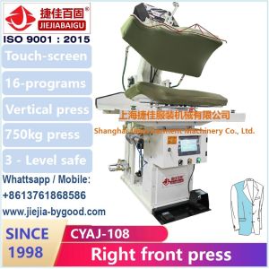 Automatic Vertical Jacket Pressing Machine Left Front Steam Heating System